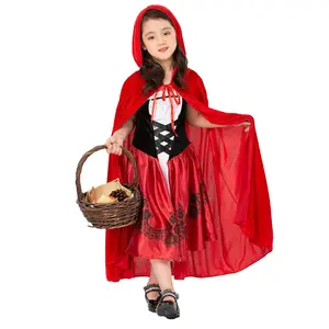 Kinderen Kleine Rode Kap Jurk Culturele Prestaties Meisjes Ouder-Kind Cosplay Halloween Kostuums