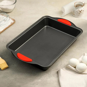 Không dính bakeware trung sâu thép carbon nướng chảo bánh mì khuôn hình chữ nhật <span class=keywords><strong>Baking</strong></span> <span class=keywords><strong>Pan</strong></span> Ổ <span class=keywords><strong>Pan</strong></span> cho lò nướng với <span class=keywords><strong>Silicone</strong></span> xử lý - Product Image 5