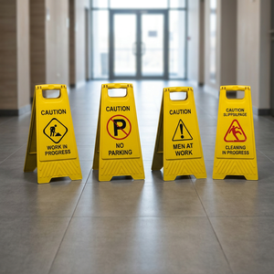 LAKSHY Señal de Advertencia de Piso Mojado de Doble Cara, Plástico H2 de la Mejor Calidad, Color Amarillo, Impresión UV, Clase III, Prismática de Alta Intensidad - Product Image 1