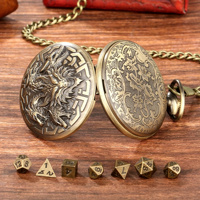 Étui de montre de poche durable de qualité supérieure avec mini-dés de D&D, portable pour les voyages et le divertissement RPG
