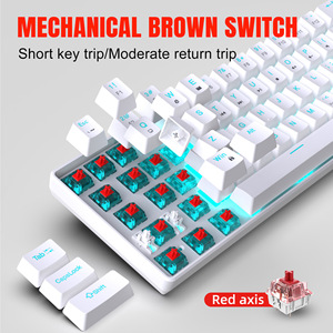 V800 68-Key cơ khí chơi game Bàn phím Plug-in AXIOM với Dual màu tiêm đúc Keycaps Ice ánh sáng màu xanh cho máy tính xách tay - Product Image 5