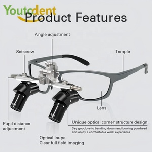 Nuovo Design Lenti d'Ingrandimento Dentali Ergonomiche 4X/5X/6X Senza Luce LED, Regolazione dell'Angolo, Ottica Chiara per Visione a Campo Completo - Product Image 3