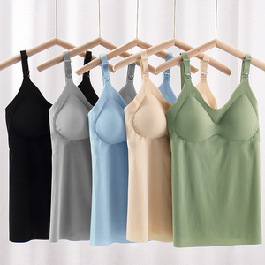 Débardeurs d'allaitement et de <span class=keywords><strong>grossesse</strong></span> confortables, respirants, à col en V, avec fermetures supérieures ouvertes, sans coutures, tailles M L XL 2XL - Product Image 1