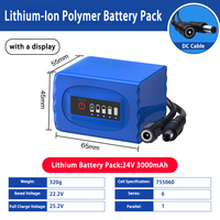 Paket Baterai Lithium-Ion Polymer 24V 3000mAh dengan Tampilan Daya & Kabel DC - Ideal untuk Perangkat Industri 24V 115570 902035