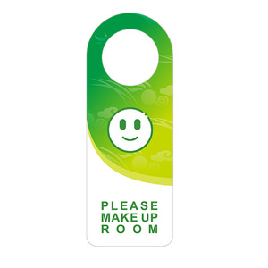 PVC Hotel Door Sign Green White Double Sided Please Do Not Disturb English Glossy Finish - Product Image 2