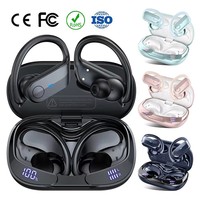 Auriculares Bluetooth de Oreja Abierta Totalmente Impermeables IPX7, 7 Horas de Llamadas, Larga Duración en Espera, Auriculares para Gimnasio y Correr