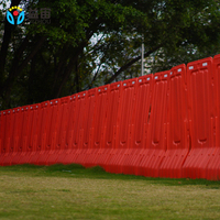 Barreras Modulares Ligeras de Plástico Rojo de Alta Calidad, Llenas de Agua, Apilables, para Seguridad Vial en Obras de Construcción y Tráfico