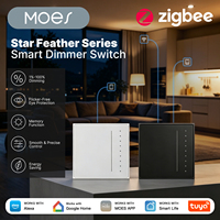 Interrupteur intelligent à variateur de lumière MOES Tuya Star Feather Series, réglage de la luminosité, contrôle à distance par application, prise en charge vocale Alexa GoogleHome