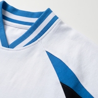 T-shirt streetwear oversize pour homme 250 GSM, col en V, blocs de couleur, épaules tombantes, fabricant OEM personnalisé