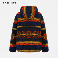 Veste polaire imprimée bohème pour homme, chaude et épaisse, style streetwear, avec capuche, en stock, vente en gros