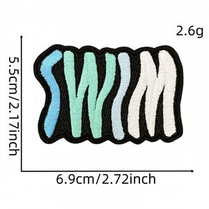 Dễ Thương Hình Ngôi Sao Bơi Sắt Trên Các Bản Vá Lỗi Tự Làm Quần Jean Áo Khoác Ba Lô Phù Hiệu Hợp Thời Trang Màu Xanh Phim Hoạt Hình Bơi Thêu Các Bản Vá Lỗi Cho Túi - Product Image 5