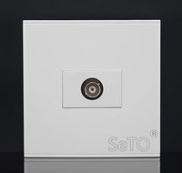 Placa de Pared para Conector Hembra BNC de Cámara CCTV Tipo SeTo 86, Placa Keystone, Piezas de Telecomunicaciones, Material ABS, Negro, CE