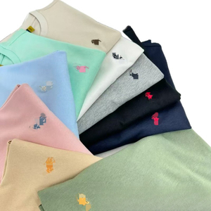 T-shirt court ample à manches courtes 100 % coton personnalisé pour homme, vente en gros, logo brodé, motif uni, tissu tricoté 180 grammes, vierge - Product Image 5