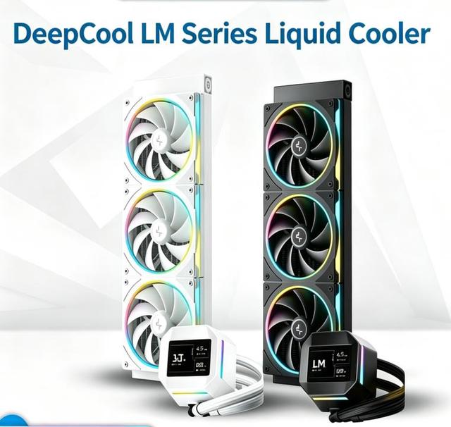 LM360 Ice Realm White Black 360mm AIO Liquid Cooler 2.4 Inch Digital Display CPU Water Cooling System