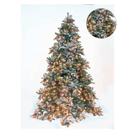 Vente en gros d'arbres de Noël artificiels de haute qualité avec lumières LED pour décorations de fêtes, matériau PE PVC vert, pied en métal, 6 pieds, 7 pieds, 8 pieds
