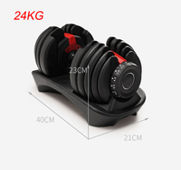 Ensemble d'haltères réglables de 24 kg, haltères de haute qualité pour la salle de sport à domicile, vente en gros d'usine