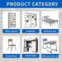 Lit superposé convertible moderne pour dortoir scolaire avec armoires en acier pour chambre à coucher et salon