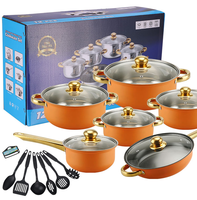 Ensemble de casseroles et poêles en acier inoxydable antiadhésif de haute qualité, 18 pièces, ensemble de casseroles de cuisine, ensemble de casseroles et poêles