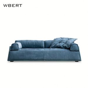 WBERT Canapé minimaliste italien rembourré givré, design moderne et simple, facile à nettoyer, confort en duvet pour le salon - Product Image 4