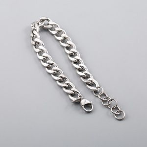 Pulsera de Cadena Cubana de Acero de Titanio, Joyería de Moda Unisex con Diseño Geométrico XYB0089 - Product Image 4