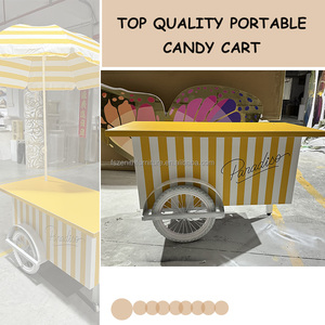 عربة زفاف أكريليك حلوة قائمة بذاتها مع مظلة مخصصة مربعة عربة وجبات خفيفة متنقلة للمناسبات - Product Image 2