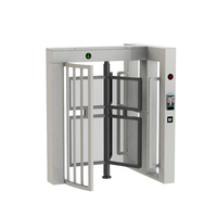 Tourniquet de contrôle d'accès pleine hauteur avec rotors à 120 degrés, capteur RFID et empreinte digitale, barrière de sécurité à bascule pour contrôle des foules