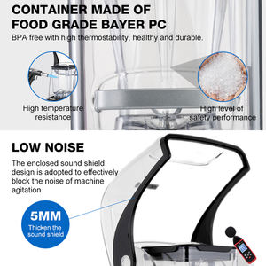 <span class=keywords><strong>Bon</strong></span> prix Robot <span class=keywords><strong>de</strong></span> cuisine certifié NSF pour café <span class=keywords><strong>de</strong></span> cuisine 1.5L 2L 2200W Mélangeur commercial insonorisé à usage intensif avec couvercles - Product Image 2