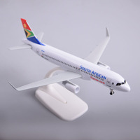 Modèle d'avion A320 de 20 cm avec logo personnalisé Afrique du Sud, en résine, pour décoration de bureau, vitrine de collection, idéal pour Noël