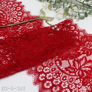 Sản Xuất Không Căng Hoa Mô Hình 23Cm Rộng Màu Đen Đỏ Pháp Chantilly Ren Vải <span class=keywords><strong>Trim</strong></span> Cho Phụ Nữ Ăn Mặc - Product Image 6