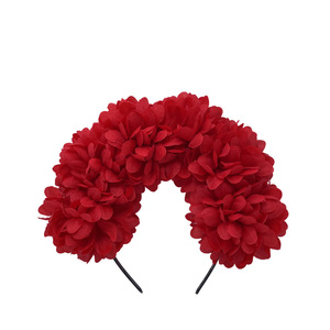 Diadema de Flores de Tela Estilo Boho, Guirnalda para el Cabello, Decoración para Fiestas y Festivales, Carnaval Mexicano, Halloween, Accesorio para el Cabello para Mujeres - Product Image 6