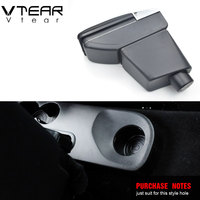 Vtear - Boîte de rangement pour accoudoir avant de voiture en ABS et cuir PU, porte-gobelet, accessoires intérieurs pour Renault Clio 2/4 2012-2019