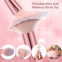 Ensemble de 14 pinceaux de maquillage rose pour débutants, pour le visage, portable, éponge, fond de teint, poudre, anticernes, fards à paupières