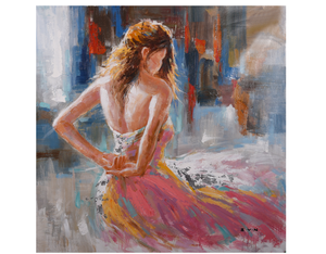 Coltello da donna astratto moderno di superba qualità dipinto a mano dipinto dall'artista per uso decorativo - Product Image 3