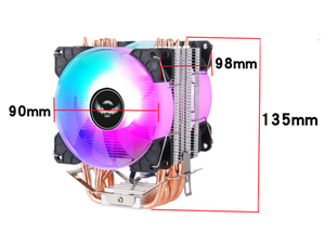 QiuzAim 듀얼 팬 6 히트 파이프 LED <span class=keywords><strong>CPU</strong></span> 쿨러 방열판 PC 타워 라디에이터 인텔 LGA 2011 X79 X99 AMD AM4 데스크탑 12V 액체 조명 - Product Image 6