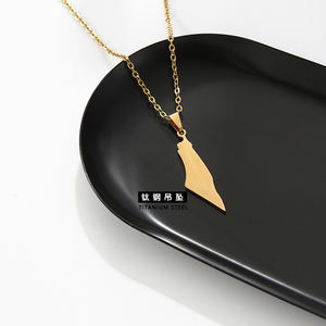 Collar con colgante de bandera de mapa de Palestina para mujer y hombre, de mapa de Palestina colgante collar con, acero inoxidable - Product Image 3