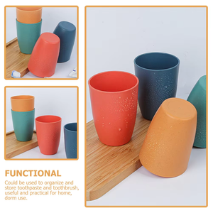 Eco-friendly Wheat Straw Drinking Cup Unbreakable Reusable Mouthwash <b>Mug</b> Assorted Colors for Home Bathroom School Travel - Product Image 2