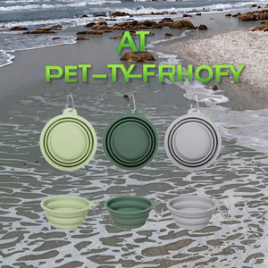 Vente en gros Bol de voyage pliable en silicone pour animaux de compagnie Plat d'extérieur écologique pour la nourriture et l'eau pour chiens - Product Image 2