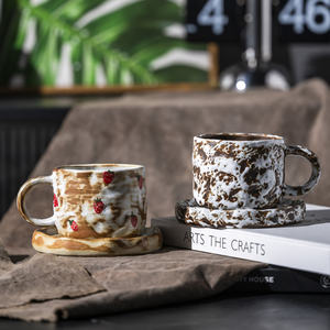 مخصص طباعة نمط الفراولة والكرز على السيراميك اليدوي والأسود خلط نسيج الحجر الأبيض المتفاعل - Product Image 6