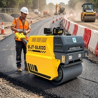 Compacteur routier vibrant à double tambour de 600 kg de haute qualité, machine de construction compacte pour la réparation des chaussées