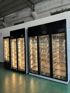 3-Cửa Sang Trọng Ướt Lão Hóa Tủ Lạnh Duy Nhất Nhiệt Độ Tủ Đông Dọc Với Cửa Kính Showcase Hiển Thị Cho Thịt Bò - Product Image 6