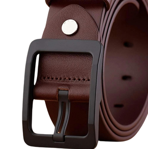 Comprar Fabricación de cinturones de cuero genuino personalizado al por mayor de moda para hombre Casual ajustable aleación hebilla cinturones de cuero Accesorios - Product Image 3