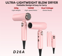 Sèche-cheveux professionnel pliable BLDC haute vitesse 110 000 tr/min avec diffuseur, design compact, ionique négatif, séchage rapide pour salon et voyage
