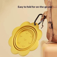 Bol pliable en silicone en forme de fleur avec logo personnalisé pour chiens et chats – Gamelle portable de voyage pour animaux de compagnie – Vente en gros