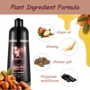 Vente en gros de crème colorante pour cheveux noire de 500 ml, permanente, naturelle, à l'huile d'argan, shampoing colorant pour cheveux sans ammoniaque - Product Image 5