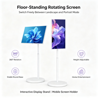 Kios Layar Sentuh Putar 27 Inci Android Digital Signage 1920X1080 dengan Dudukan Lantai untuk Periklanan