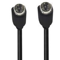 90-Grad-Winkel S-Video Mini-DIN 5-Pin Stecker auf Stecker Koaxialkabel mit PVC-Ummantelung AV-Stromkabel