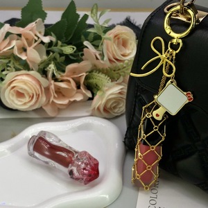 Nuevo y popular colgante de gatito de acero inoxidable, llavero <span class=keywords><strong>para</strong></span> bolso de malla con diseño de lápiz labial, DIY, personalizado, con forma de pentagrama de amor - Product Image 4