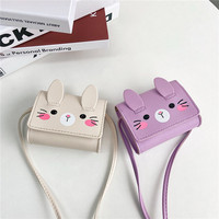 Sac à bandoulière en cuir PU pour enfants, motif lapin, pour filles, pochette à monnaie résistante aux enfants, mignon, pour la maternelle, collection 2025