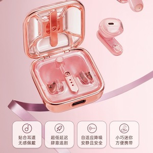 Wireless Mini Bluetooth Earphones Pink Type-C Charging Noise Canceling Call Music Support Reverse Charging 5.3 Bluetooth - Product Image 2