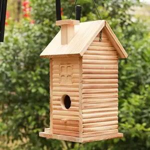 Su misura uccello nido di legno per uccelli all'aperto scatola nido di legno sospensione nido di legno nido di uccello